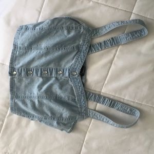 Button up denim crop top